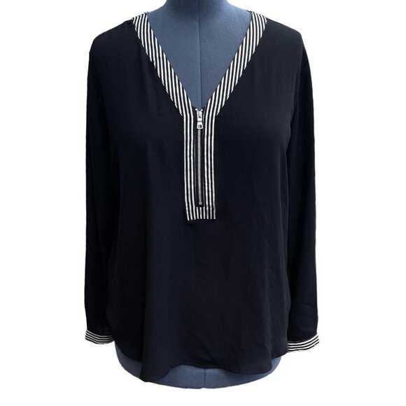 NOTATIONS Silky Black Career Blouse Women's 2XL (18-20) V-Neck Business‎ Casual - Picture 8 of 15